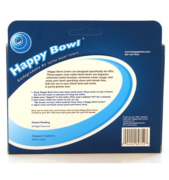 Happy Bowl Toilet Bowl Liners - 50 Pack