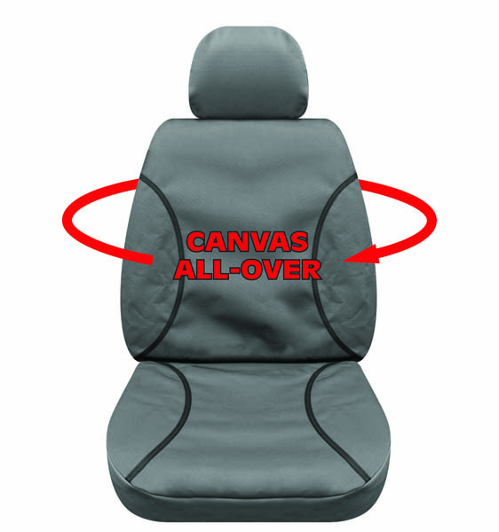 Tuff Terrain Canvas Grey Seat Covers To Suit Mazda Bt50 Up Ur Xt Single Cab Bucket 3 4 Seats 11 - Stretch Covers For Touring Caravan Seats