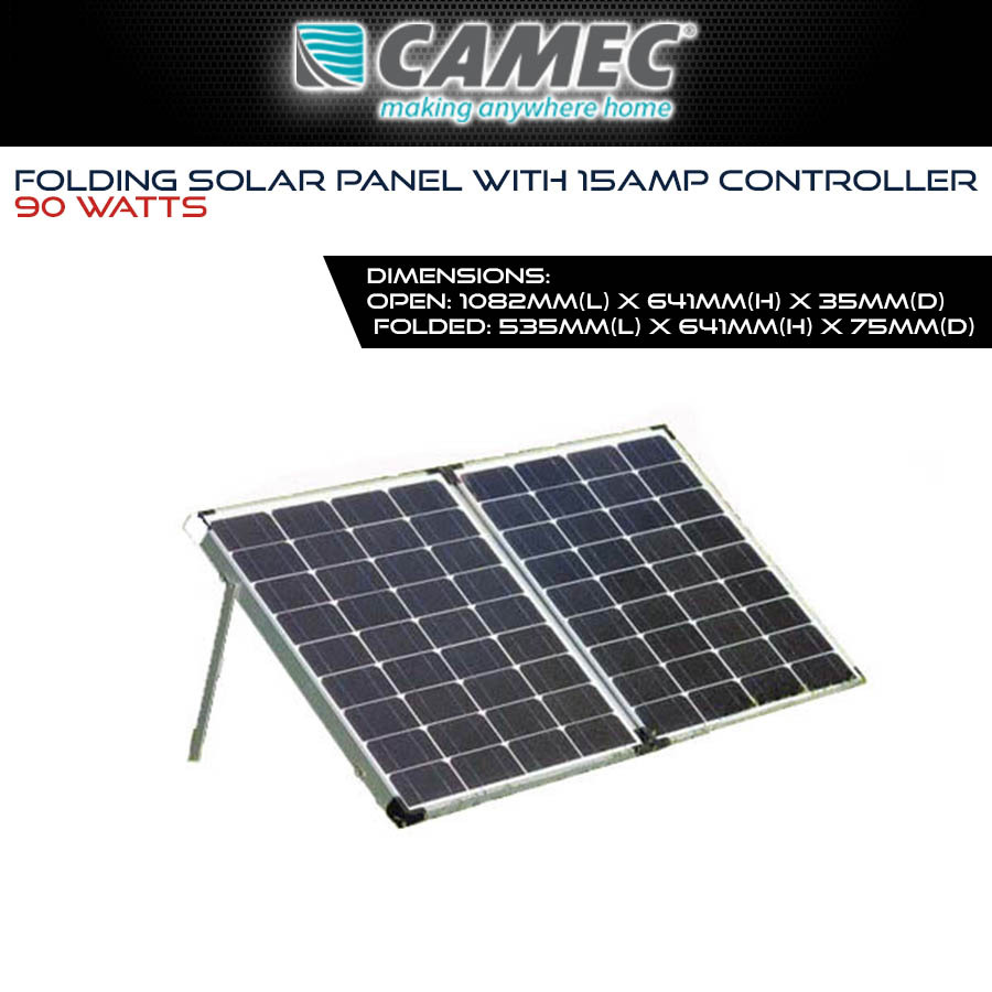 Camec Folding 90 Watt Solar Panel with 15 Amp Controller Portable Electrical eBay