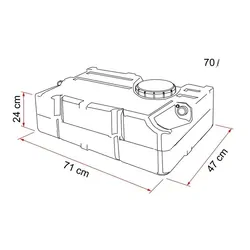 Fiamma Water Tank 70l w/ Fittings