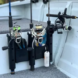 Rod Holder Triple With Caddy Black