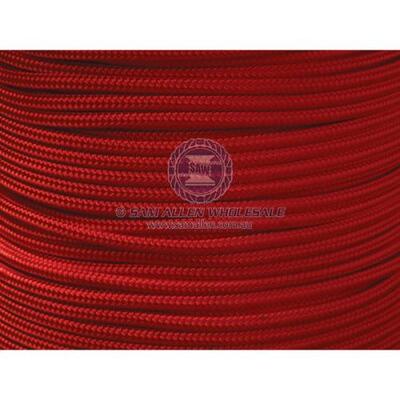 Polyester Double Braid 12mm x 100m SoLid Red made in Australian