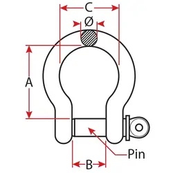 Bow Shackle 8mm Galvanised