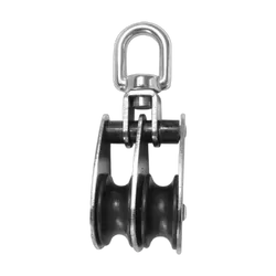 BLA Stainless Steel Double Block Swivel 14 x 50mm Nylon Sheave