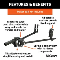 Curt Trutrack 4P Weight Distribution Hitch w/ 4x Sway Control (800lb)