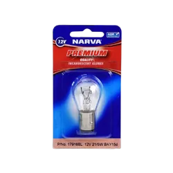 Narva 12V 21/5W P21/5W BAY15D Premium Incandescent Globes (Blister Pack Of 1)