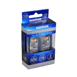 Narva 12V T20 W21W Wedge Led Globes 2700K (Blister Pack Of 2)