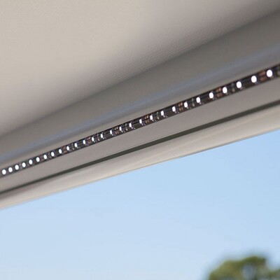 Carefree Fiesta LED Silver Shale Fade Roll Out Awning 15'