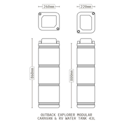 Outback Explorer Modular Caravan & RV Water Tank 43l + Bracket Kit