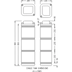 Outback Explorer Modular Caravan & RV Water Tank 43l