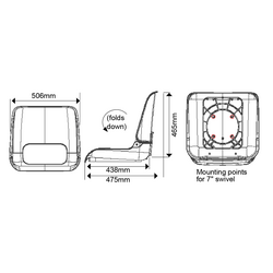 Oceansouth Skipper Boat Seat Replacemet Upholstery 5-Panel Grey/White