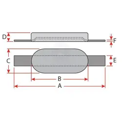 Anode Alloy Block Oval With Strap 295mm x 130mm x 35mm