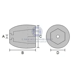 Zinc Prop Anode 1/2" UNC