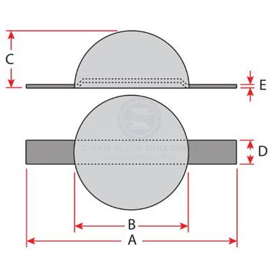 Zinc Block Anode round With Strap 85mm x 85mm x 45mm