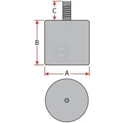 Anode Zinc Condenser With stud 40mm x 40mm x M10