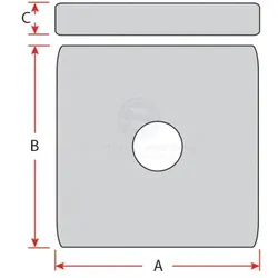 Zinc Block Anode Square Bolt on 90 x 90 x 19mm