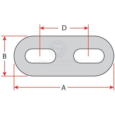Zinc Block Anode Oval slotted Bolt on 300 x 150 x 38mm