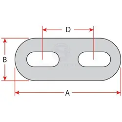 Zinc Block Anode Oval slotted Bolt on 300 x 150 x 38mm