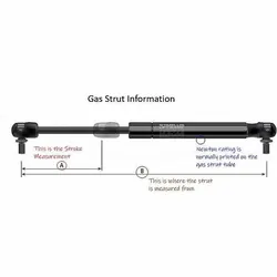 Coast To Coast Stabilus Gas Strut 315.5mm/150N/120mm Stroke (C5720/No Ball-Studs Inc). 5031Dg