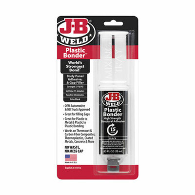 J-B Weld Plastic Bonder Adhesive Syringe Black 25ml
