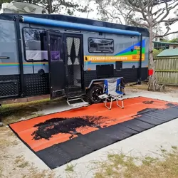Affordable Camping Mats Annex Mat Homestead Orange/Black 5.0 x 2.4m