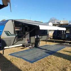 Affordable Camping Mats Annex Mat Caravan Awning Navy/Grey 3.0 x 2.4m