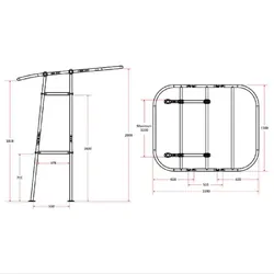 Relaxn T-Top Raider 380 Silver - Folding With Black Canvas