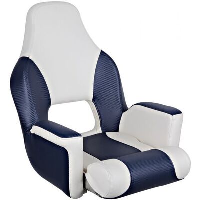 Deluxe Flip-Up Helmsman Seat Blue /Light Grey & Grey Seat Cover Bundle