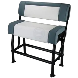 Relaxn Flipback Centre Console Black Alloy Frame White/Grey Cushion Set