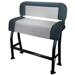 Relaxn Fixed Centre Console Black Anodised Frame White/Grey Cushion Set
