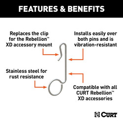 Curt Rebellion XD - Spare Mounting Pin Clips (x2). 45975-85