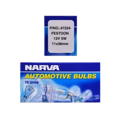 Narva 12V 5W Sv8-5.8 C5W Festoon Globes (Box Of 10)