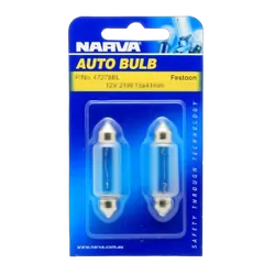Narva 12V 21W C21W Sv8-5.8 Festoon (Blister Pack Of 2)