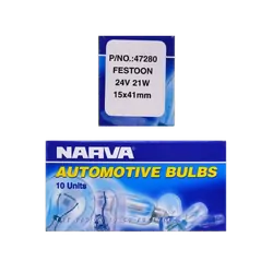 Narva 24V 21W Sv8-5.8 Festoon Globes (Box Of 10)