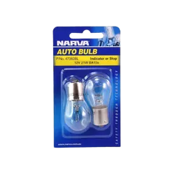 Narva 12V 21W P21W BA15S Incandescent Globes (Blister Pack Of 2)