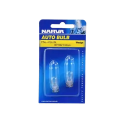 Narva 12V 5W W2.1 X 9.5D W5W Wedge Globes (Blister Pack Of 2)