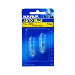 Narva 12V 3W W2.1 X 9.5D W3W Wedge Globes (Blister Pack Of 2)