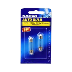 Narva 24V 5W Sv8-5.8 C5W Festoon Globes (Blister Pack Of 2)