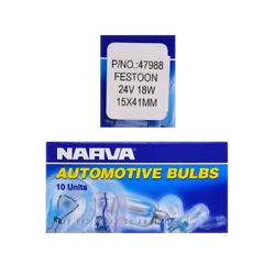 Narva 24V 18W Sv8-5.8 Festoon Globes (Box Of 10)