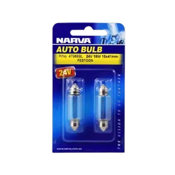 Narva 24V 18W Sv8-5.8 Festoon Globes (Blister Pack Of 2)
