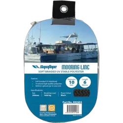 Suparope Soft Braided Mooring Line Black 6m x 12mm