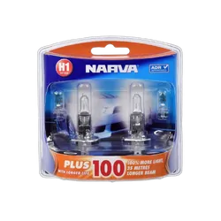 Narva H1 12V 55W Plus 100 Longer Life Halogen Headlight Globes (Bl2)