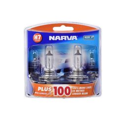 Narva H7 12V 55W Plus 100 Longer Life Halogen Headlight Globes (Bl2)
