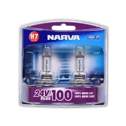 Narva H7 24V 70W Plus 100 Long Life Headlight Globes (Bl2)