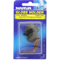 Narva Globe Holder Ba15D Push Lock Pre Wired 1PC - 49836Bl