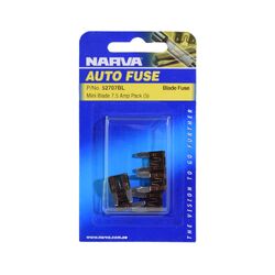 Narva 7.5 Amp Brown Mini Blade Fuse (Blister Pack Of 5)