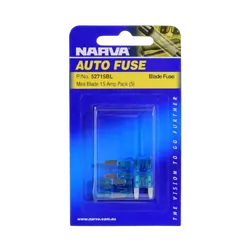 Narva 15 Amp Blue Mini Blade Fuse (Blister Pack Of 5)