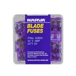 Narva 3 Amp Purple Standard Ats Blade Fuse (Box Of 50)