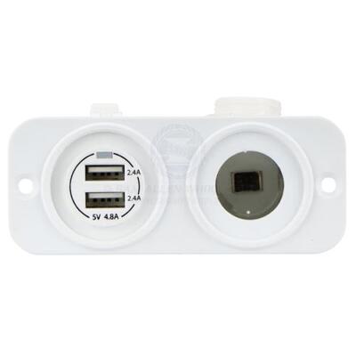 Charger Usb+/ Acce Stainless Steelory Combo White Flushmount