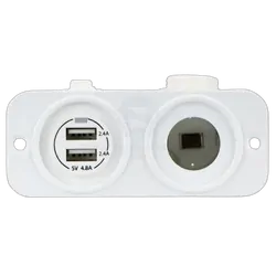 Charger Usb+/ Acce Stainless Steelory Combo White Flushmount